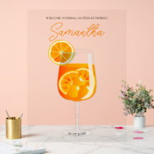 Minimalistisches Aperol Spritz Brautparty Willkomm