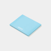 Minimalistisches Aqua Blue Anpassbar 4 Zoll x 3 Zo Post-it Klebezettel (angewinkelt)