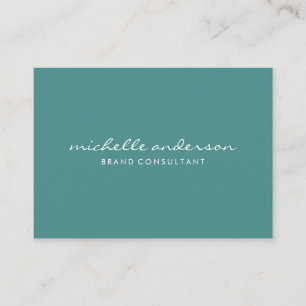 Minimalistisches Aqua Green mit kursivem Text Visitenkarte