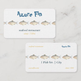 Minimalistisches Aquarell Fischrestaurant Visitenkarte