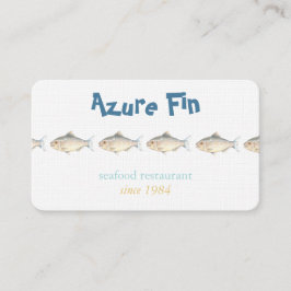 Minimalistisches Aquarell Fischrestaurant Visitenkarte