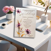 Minimalistisches Aquarell lila Blume Hochzeit Einladung