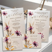 Minimalistisches Aquarell lila Blume Hochzeit Save The Date