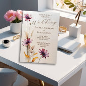 Minimalistisches Aquarell lila Blume Hochzeit Save The Date