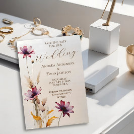 Minimalistisches Aquarell lila Blume Hochzeit Save The Date