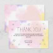 Minimalistisches Aquarell Pink Danke Babydusche (Vorne/Hinten)