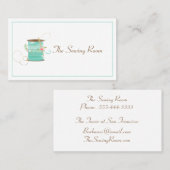 Minimalistisches Aquarellbecken Ribbon Nähen Visitenkarte (Vorne/Hinten)