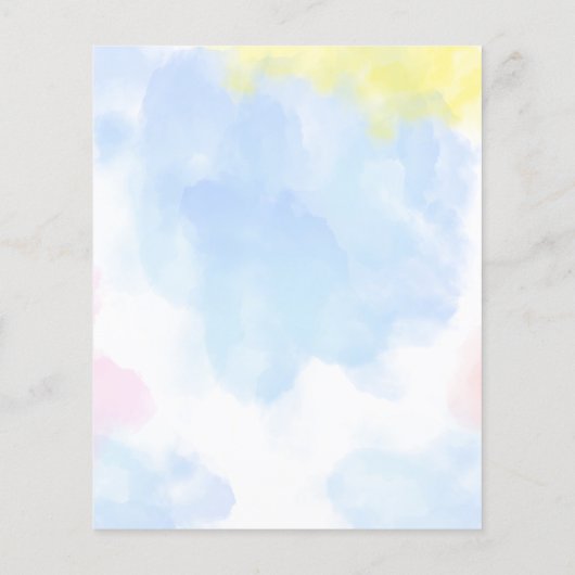 Minimalistisches Aquarellblau Name Baby Duschspiel (Rückseite)