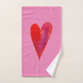 Minimalistisches Aquarellherz Badhandtuch Set (Handtuch)