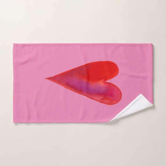 Minimalistisches Aquarellherz Badhandtuch Set (Handtuch)