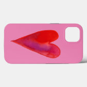 Minimalistisches Aquarellherz Case-Mate iPhone Hülle (Rückseite (Horizontal))