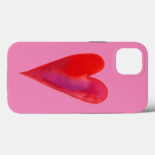 Minimalistisches Aquarellherz Case-Mate iPhone Hülle (Rückseite (Horizontal))