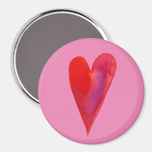 Minimalistisches Aquarellherz Magnet (Vorderseite/Rückseite)