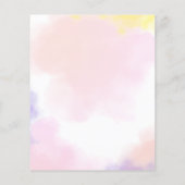 Minimalistisches Aquarellpinken Name Kinderduschen (Rückseite)