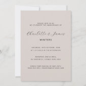 Minimalistisches Arch Beige 50. Hochzeitstag Einladung (Rückseite)