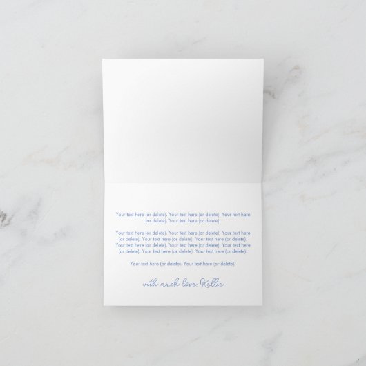 Minimalistisches Arch Blue White Stripes Coasteme Dankeskarte (Innenseite)