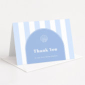 Minimalistisches Arch Blue White Stripes Coasteme Dankeskarte