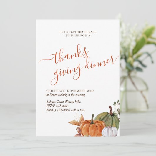 Minimalistisches Arch-Foto dank Dinner Einladung (Stehend Vorderseite)