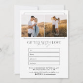 Minimalistisches Arch-Foto-Geschenkgutschein (Rückseite)