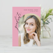 Minimalistisches Arch-Foto-Graduierungsparty in Ho Einladung (Stehend Vorderseite)