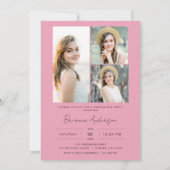 Minimalistisches Arch-Foto-Graduierungsparty in Ho Einladung (Rückseite)