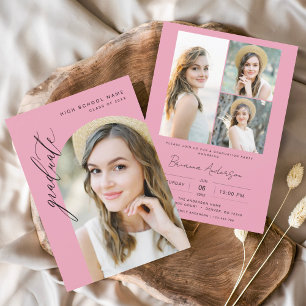 Minimalistisches Arch-Foto-Graduierungsparty in Ho Einladung