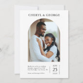 Minimalistisches Arch-Foto - Hochzeit Einladung (Vorderseite)