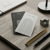 Minimalistisches Architektur-Tor mit QR-Code Visitenkarte