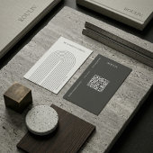 Minimalistisches Architektur-Tor mit QR-Code Visitenkarte