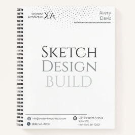 Minimalistisches Architekturjournal mit Kalender 2 Notizblock