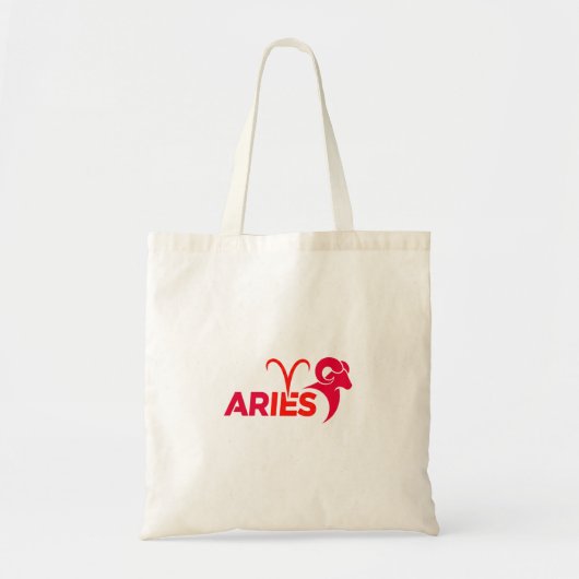 Minimalistisches Aries-Sternzeichen rotes Grafik A Tragetasche (Vorne)
