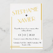Minimalistisches Art Deco Foil Wedding Einladung 1 (Vorderseite)