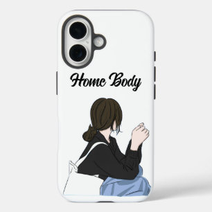 Minimalistisches Ästhetik-Anime-Mädchen-Weißes iPh iPhone 16 Hülle