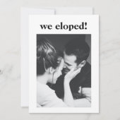 Minimalistisches ästhetisches Foto Elopement Party Einladung (Vorderseite)