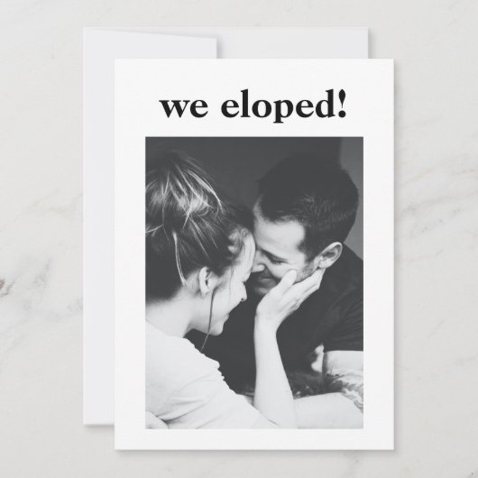 Minimalistisches ästhetisches Foto Elopement Party Einladung (Vorderseite)