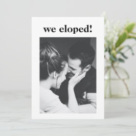 Minimalistisches ästhetisches Foto Elopement Party Einladung