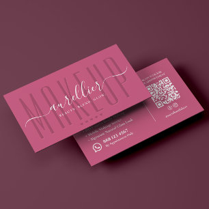 Minimalistisches ästhetisches rosa Make-up-Artist- Visitenkarte