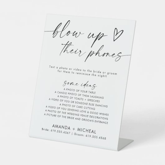 Minimalistisches Aufblähen des Telefonzeichens Sockelschild (Vorderseite)