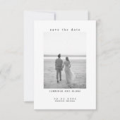 Minimalistisches B/W-Foto Hochzeit Sichern Sie das (Vorderseite)
