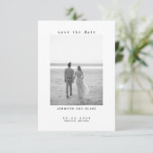Minimalistisches B/W-Foto Hochzeit Sichern Sie das (Stehend Vorderseite)