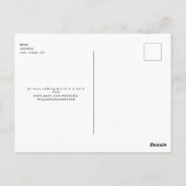 Minimalistisches B/W-Foto Hochzeit Sichern Sie das Postkarte (Rückseite)