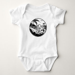 Minimalistisches Baby-Body mit tropischer Strand Baby Strampler