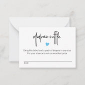 Minimalistisches Baby Boy Dusche-Windeln Verlosung Mitteilungskarte (Vorderseite)