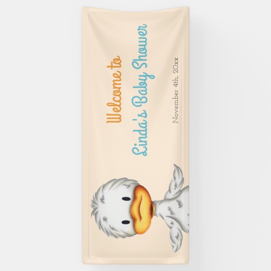 Minimalistisches Baby Duck Gender Neutral Baby Duw Banner (Vertikal)