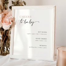 Minimalistisches Baby Dusche Cocktail Menü Bar-Zei