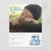 Minimalistisches Baby-Dusche Foto Einladungspostkarte (Vorderseite)