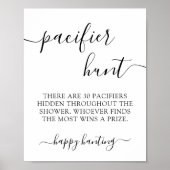 Minimalistisches Baby Dusche Schnuller Jagdspiel S Poster (Vorne)