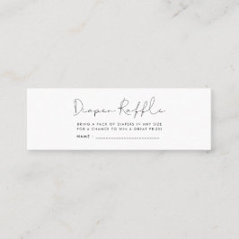 Minimalistisches Baby Dusche-Windel-Gewinnschein Mini Visitenkarte