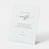 Minimalistisches Baby-Dusche Windeln Raffle Game Sockelschild (Vorderseite)