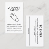 Minimalistisches Baby-Dusche-Windeln-Raffle-Ticket Visitenkarte (Vorne/Hinten)